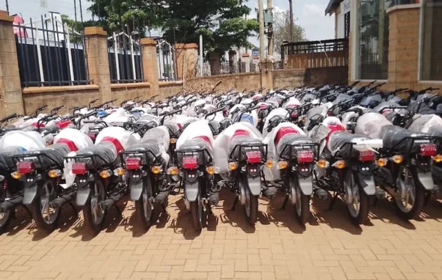 Boda bodas parked in Kenya 