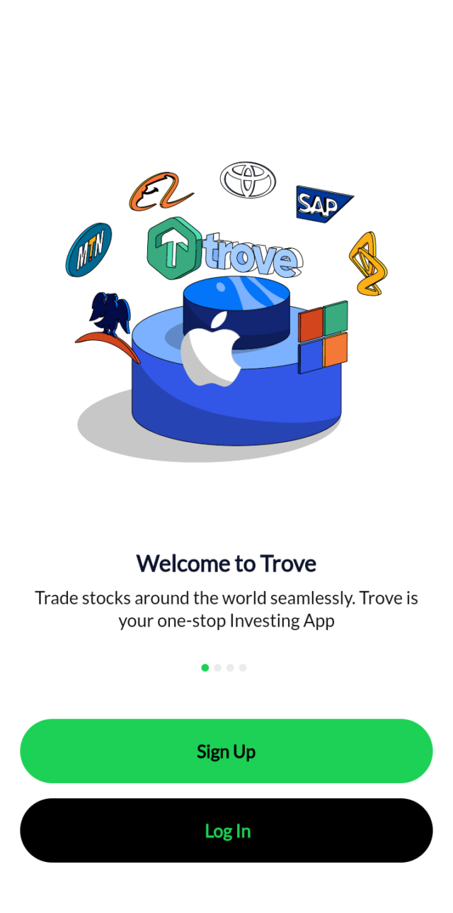 Figure 2: Trove Mobile menu bar