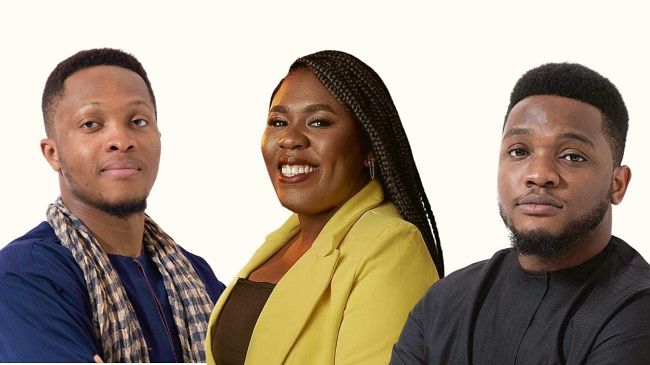 L-R: Showing Piggyvest founders: Somto Ifezue, Odunayo Eweniyi and Joshua Chibueze