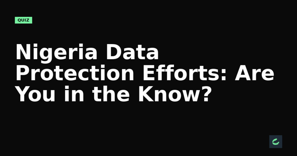 Nigeria's Data Protection Efforts: Are You in the Know?