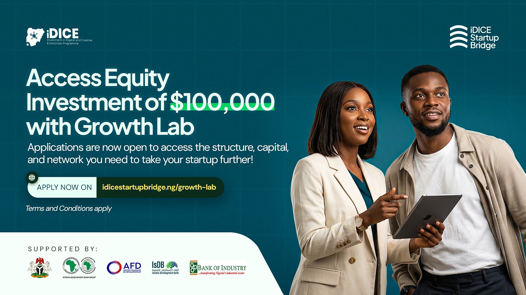 iDICE Startup Bridge opens applications for Growth Lab to support high-potential Nigerian startups