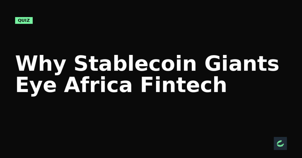 Why Stablecoin Giants Eye Africa's Fintech