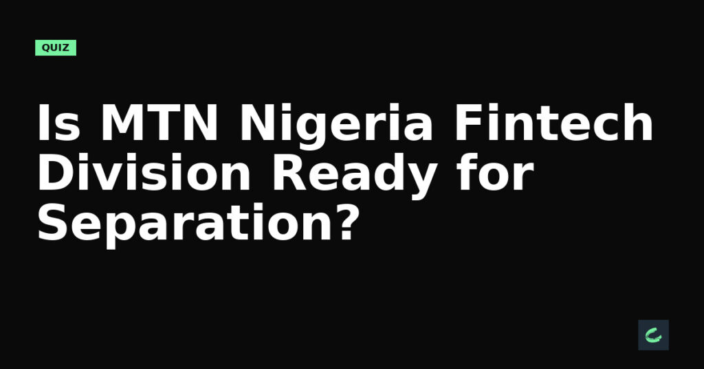Is MTN Nigeria’s Fintech Division Ready for Separation?