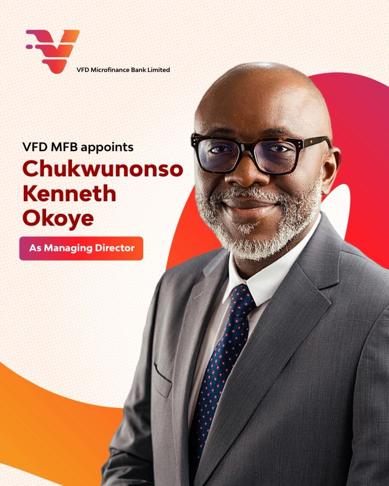 VFD Microfinance Bank appoints Nonso Kenneth Okoye as MD