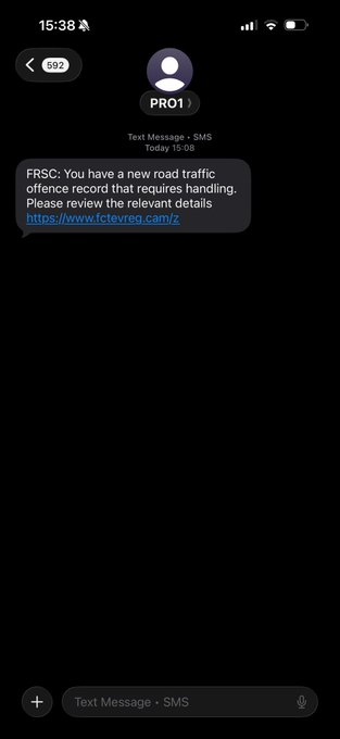 FRSC SMS scam