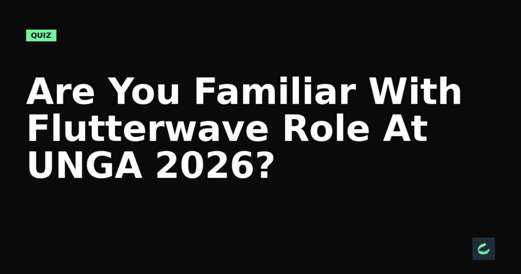 Are You Familiar With Flutterwave’s Role At UNGA 2026?