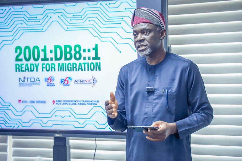 The Director of Digital Development Services Department, Mr. Oladejo Olawumi delivered the DG's remarks during the IPv6 Migration Training for management-level and technical personnel of MDAs