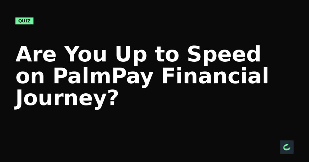 Are You Up to Speed on PalmPay's Financial Journey?
