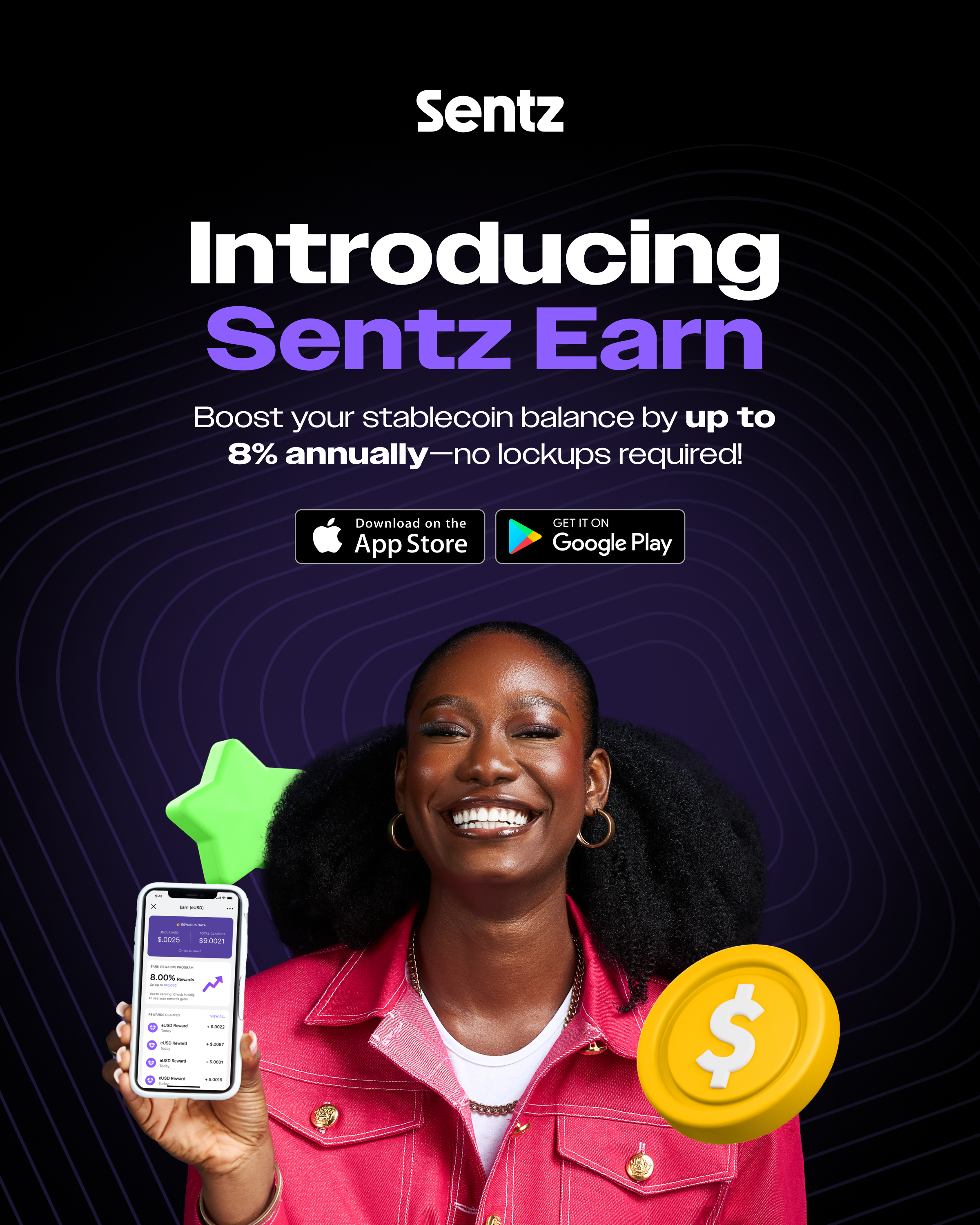 Sentz rolls out ‘Earn’ feature, offering Nigerians up to 8% rewards on Stablecoin balances