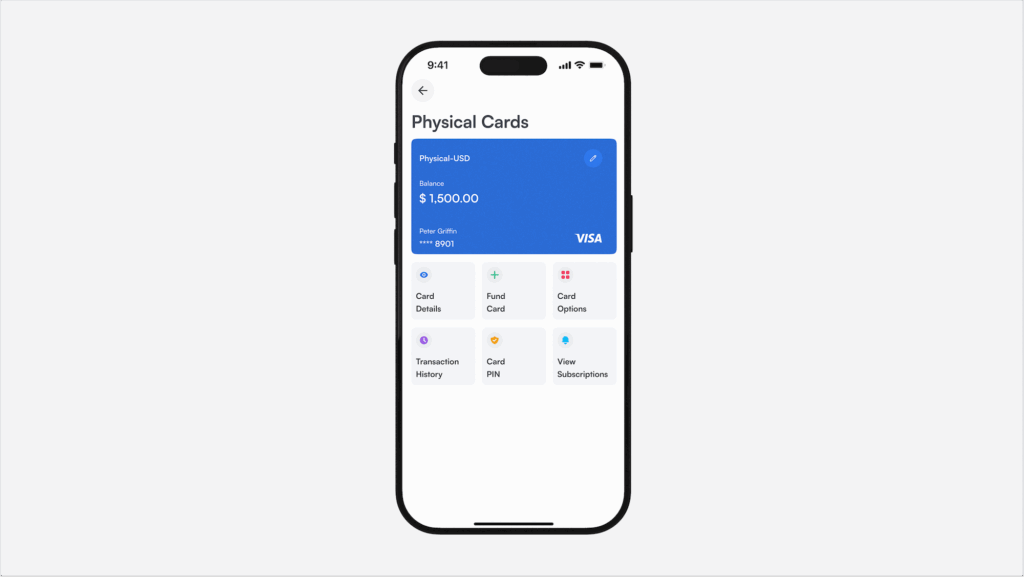 Timon's mobile app home screen